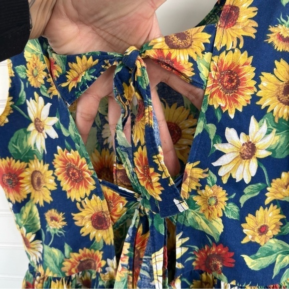 90s Sunflower Sundress Girls Size 16 - Picture 5 of 12